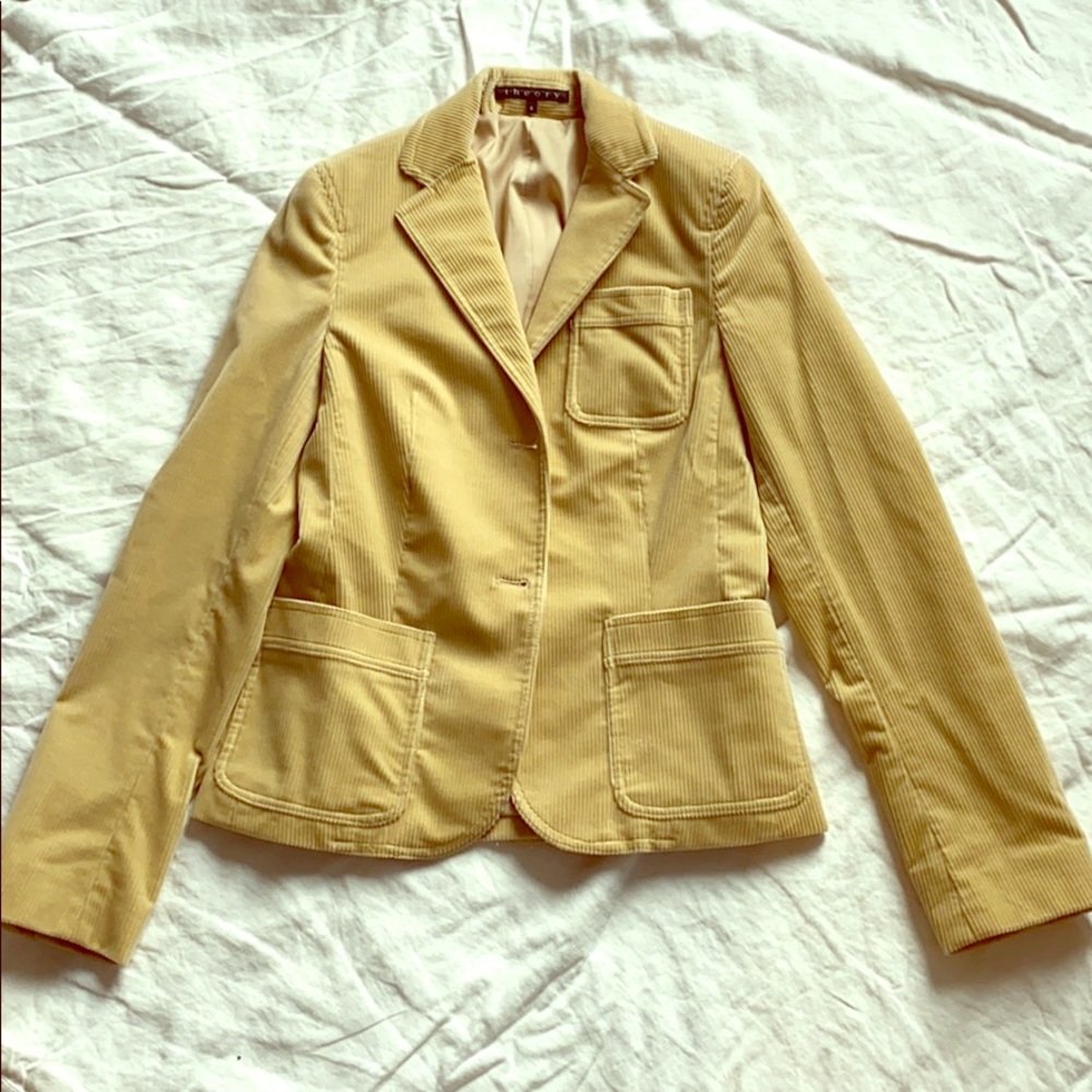 Theory Velvet Corduroy Beige Jacket Blazer